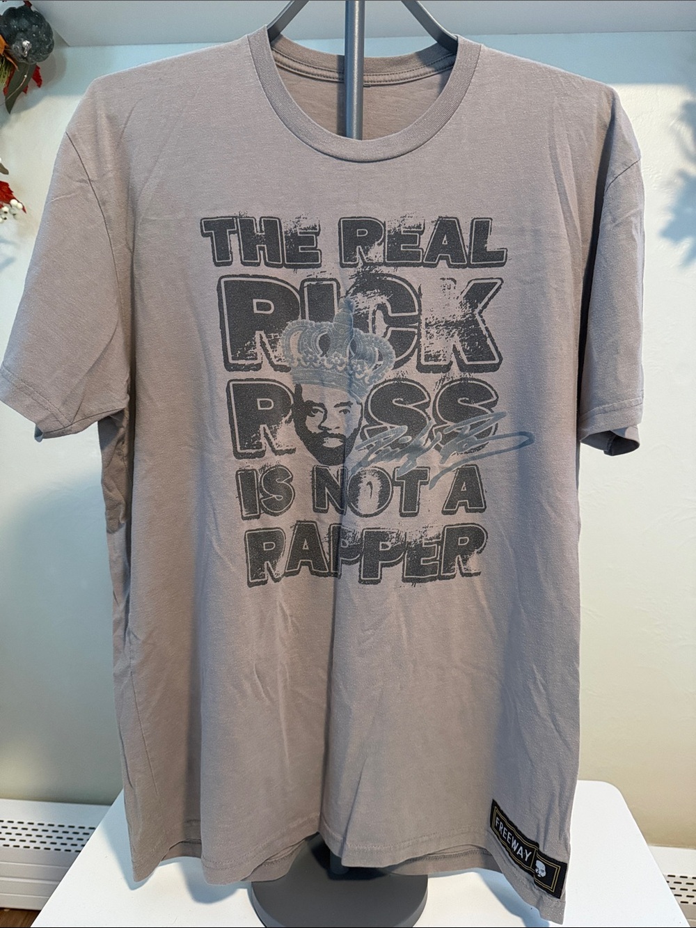 Crewneck Graphic Tee - Taupe "The Real Rick Ross"
